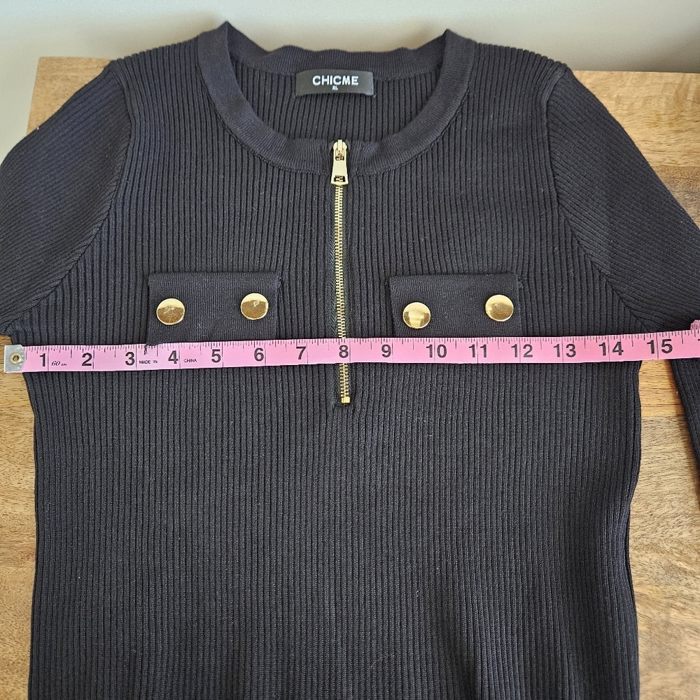 Black Ribbed Long Sleeve Top - Picture 9 of 9